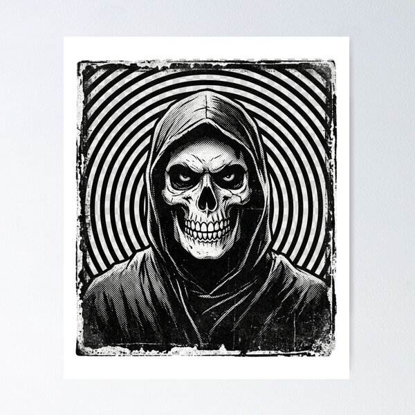 Item preview, Grim Reaper Hypnotic Spiral Vintage Death Cult Gothic Horror designed and sold by raedattia.
