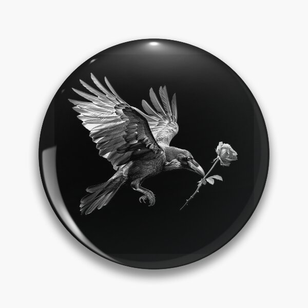 Item preview, Flying Raven Carrying a Rose Gothic Romance Art designed and sold by inkoutninja.