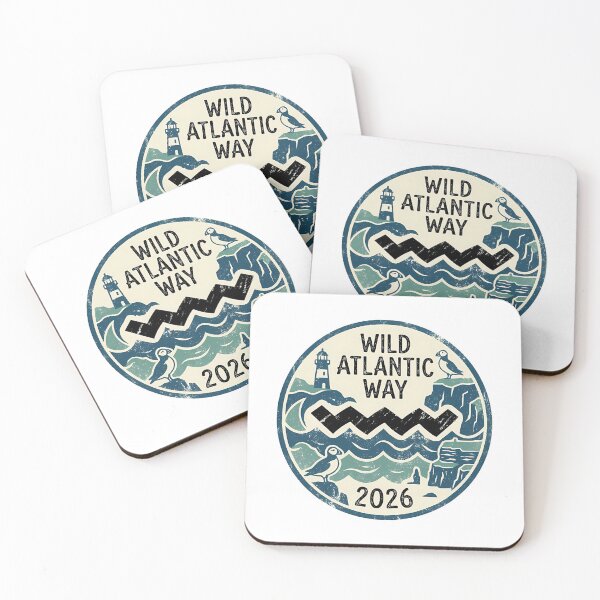 Item preview, Wild Atlantic Way Ireland 2026 Vintage Coastal Travel Badge designed and sold by ackenjm.