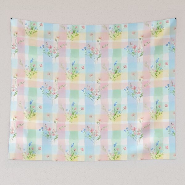 Item preview, Pastel Wildflower Plaid designed and sold by Reinvented Decors.