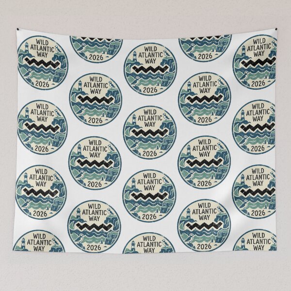 Item preview, Wild Atlantic Way Ireland 2026 Vintage Coastal Travel Badge designed and sold by ackenjm.