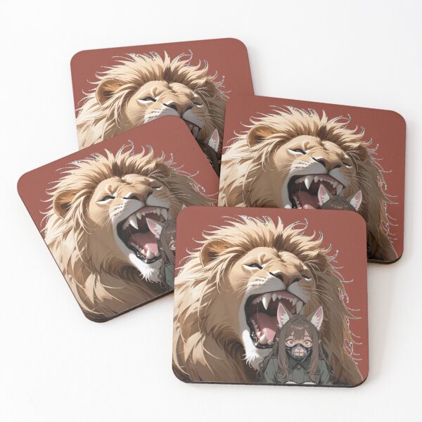 Item preview, Fierce Lion and Anime Cat Girl - Wild Beast and Muzzle Design designed and sold by BLUESKY11a.