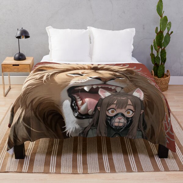 Item preview, Fierce Lion and Anime Cat Girl - Wild Beast and Muzzle Design designed and sold by BLUESKY11a.