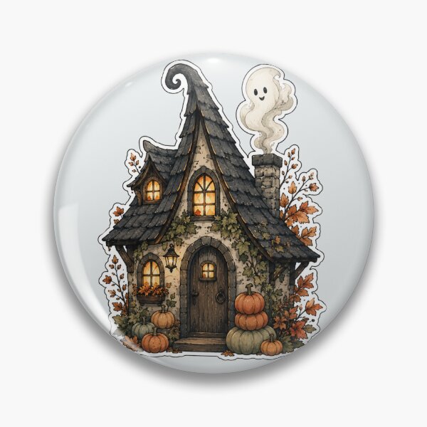 Item preview, Witch Cottage Cozy Halloween Cottagecore Art designed and sold by DreamelleStudio.