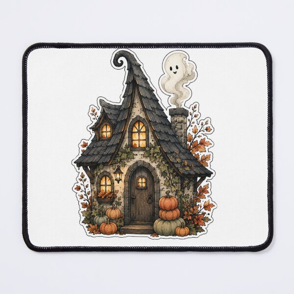 Item preview, Witch Cottage Cozy Halloween Cottagecore Art designed and sold by DreamelleStudio.
