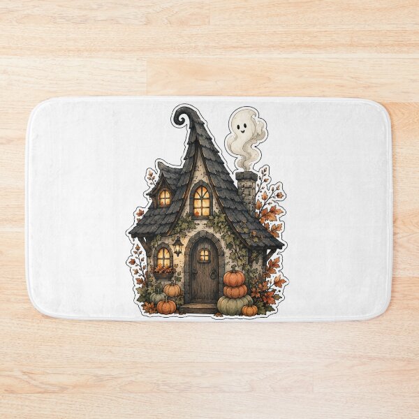 Item preview, Witch Cottage Cozy Halloween Cottagecore Art designed and sold by DreamelleStudio.