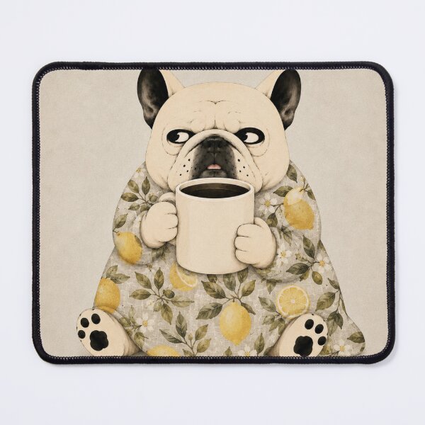 Item preview, Sleepy French Bulldog with Coffee & Lemon Blanket designed and sold by joycrysstudio.