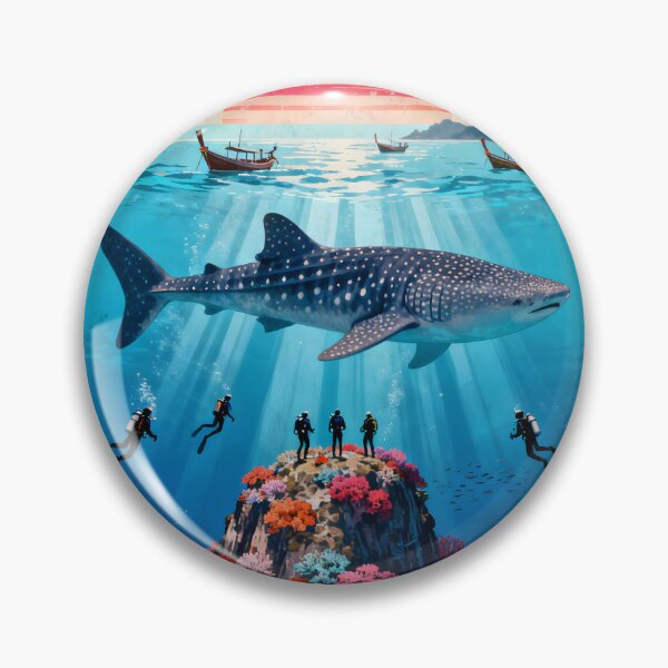 Item preview, Richelieu Rock Whale Shark Kingdom Vintage Travel Poster – Surin Islands Thailand designed and sold by Spirit of Siam.