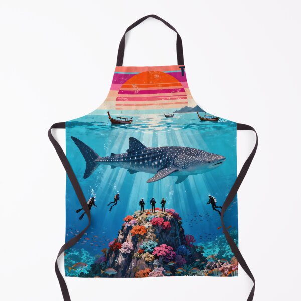Item preview, Richelieu Rock Whale Shark Kingdom Vintage Travel Poster – Surin Islands Thailand designed and sold by Spirit of Siam.