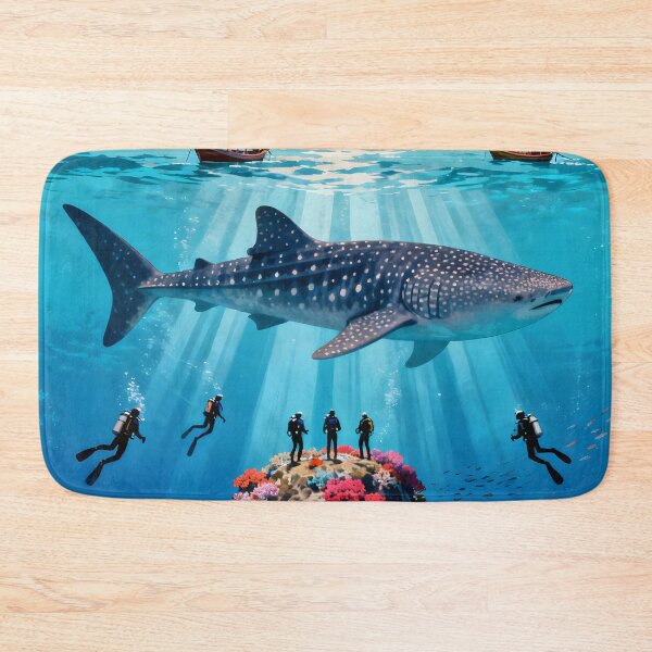 Item preview, Richelieu Rock Whale Shark Kingdom Vintage Travel Poster – Surin Islands Thailand designed and sold by Spirit of Siam.