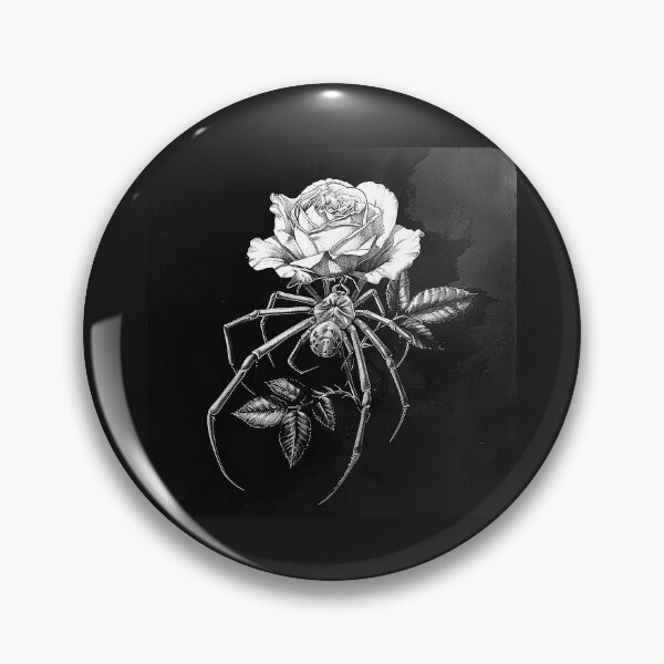 Item preview, Gothic Spider and Rose Dark Floral Art designed and sold by inkoutninja.