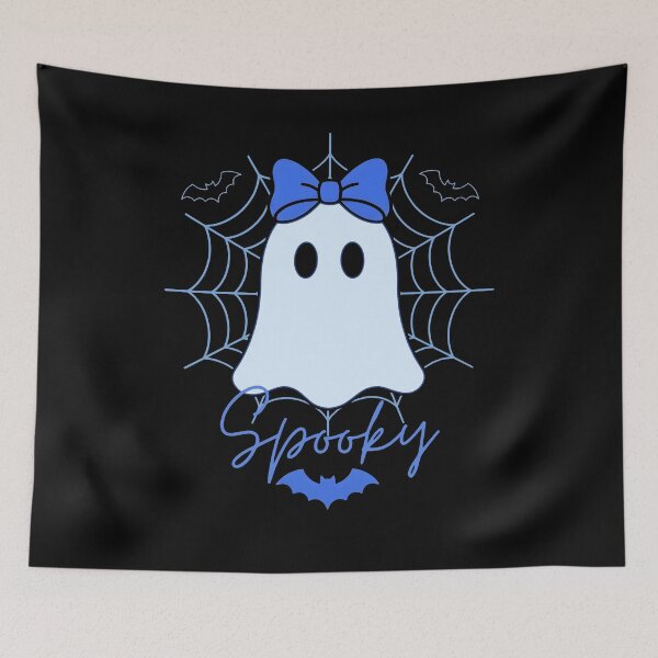 Item preview, Cute Blue Bow Ghost Halloween | Cozy Spooky Ghost designed and sold by fawzimorsy.
