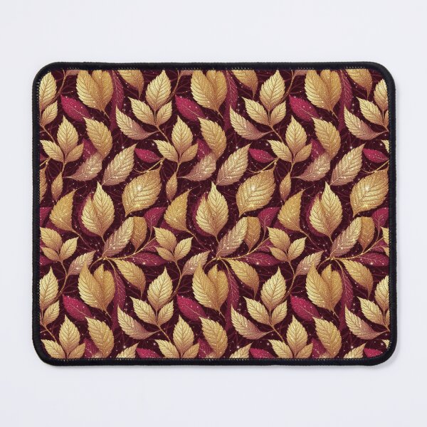 Item preview, Burgundy & Gold Glitter Autumn Leaves Pattern | Elegant Botanical Seamless Design designed and sold by Pickachoo.