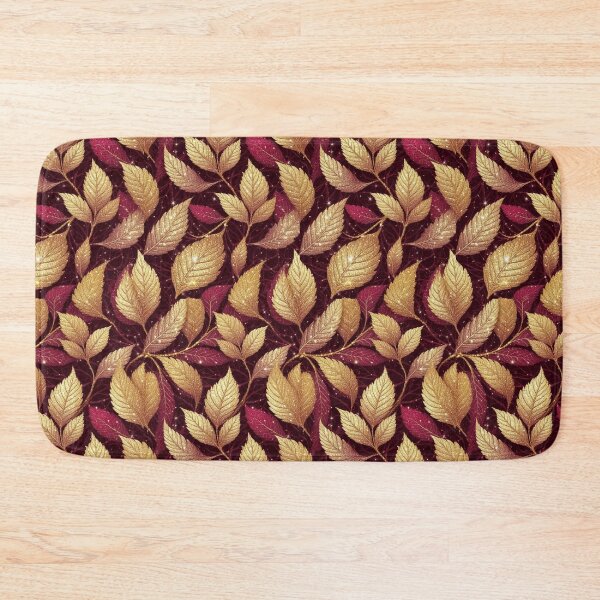 Item preview, Burgundy & Gold Glitter Autumn Leaves Pattern | Elegant Botanical Seamless Design designed and sold by Pickachoo.