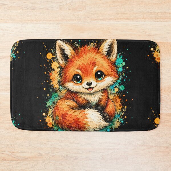 Item preview, Kawaii Baby Fox Watercolor Art – Cute Woodland Animal Illustration designed and sold by ColorSplash123.