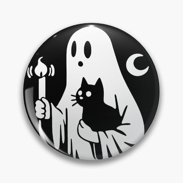 Item preview, Halloween Ghost Holding Black Cat and Candle Illustration designed and sold by ahmaid.