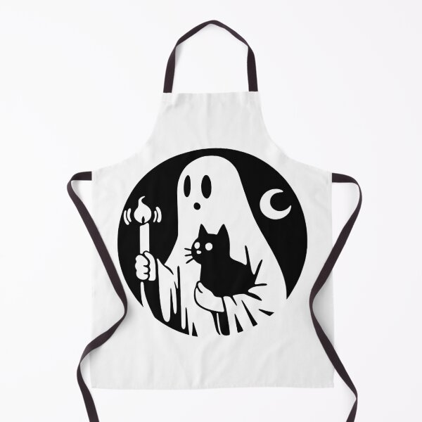 Item preview, Halloween Ghost Holding Black Cat and Candle Illustration designed and sold by ahmaid.