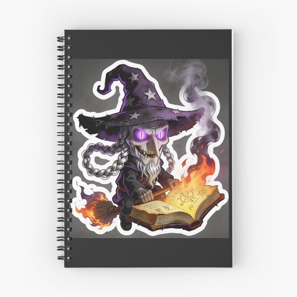 Item preview, Creepy Halloween Wizard Reading Magic Spell Book Sticker designed and sold by OksArtStudio.