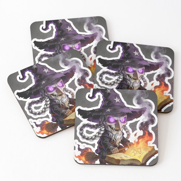Item preview, Creepy Halloween Wizard Reading Magic Spell Book Sticker designed and sold by OksArtStudio.