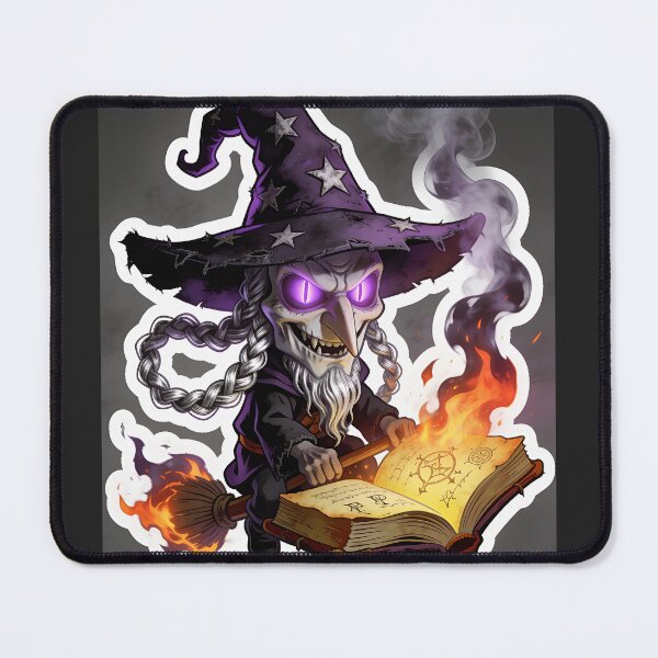 Item preview, Creepy Halloween Wizard Reading Magic Spell Book Sticker designed and sold by OksArtStudio.
