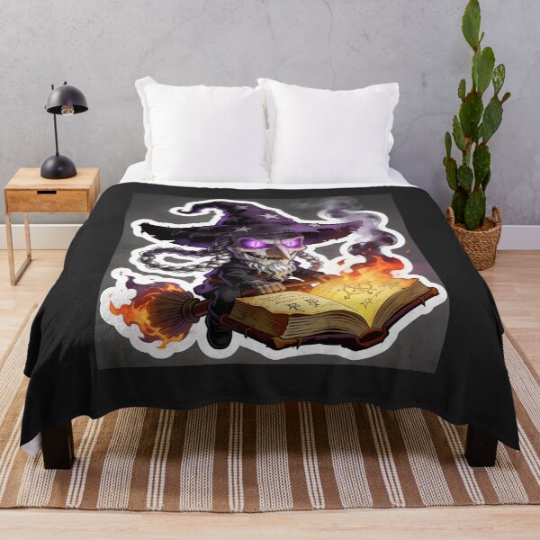 Item preview, Creepy Halloween Wizard Reading Magic Spell Book Sticker designed and sold by OksArtStudio.