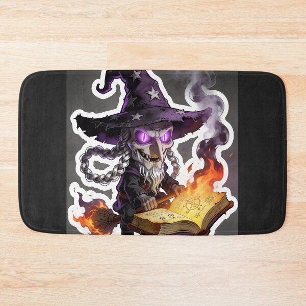 Item preview, Creepy Halloween Wizard Reading Magic Spell Book Sticker designed and sold by OksArtStudio.