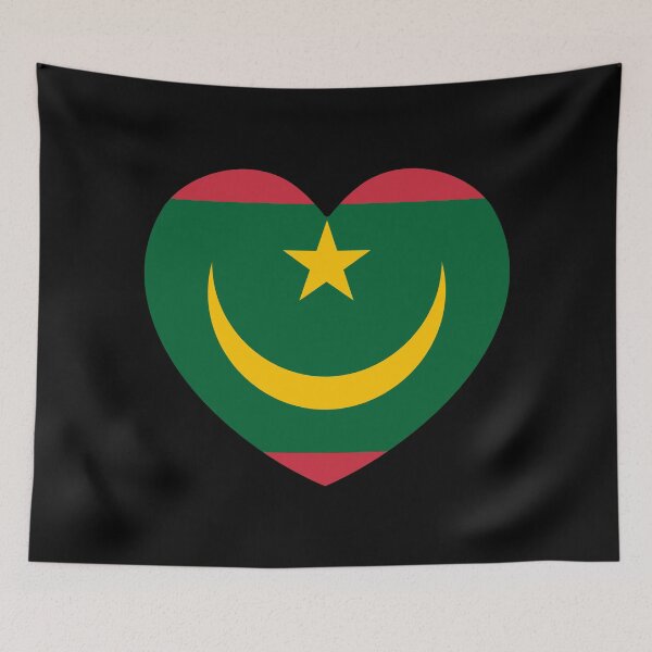 Item preview, Mauritania Flag Heart MR designed and sold by shitpostee.