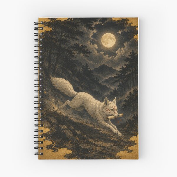 Item preview, Moonlit Kitsune Messenger | Japanese Fox Spirit Art designed and sold by YamatoCatStudio.