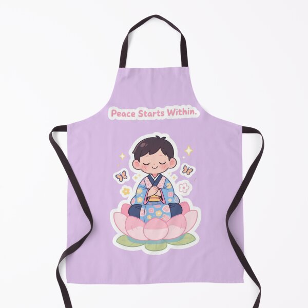 Item preview, Peace Starts Within Kawaii Meditation Boy on Lotus Flower Sticker designed and sold by carestazafeli.