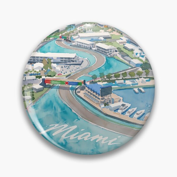 Artikelvorschau, Miami Grand Prix Aquarell-Rennstreckenkunst – Hard Rock Stadium-Streckengemälde entworfen und verkauft von mentosdesigner.