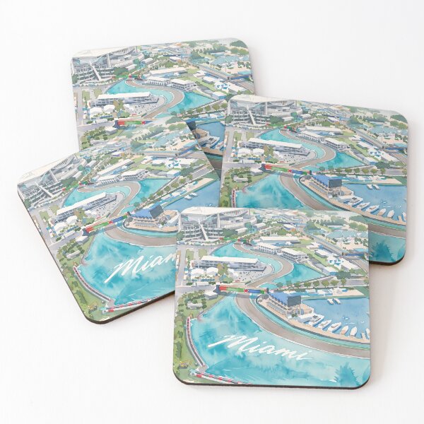 Item preview, Miami Grand Prix Watercolor Circuit Art – Hard Rock Stadium Track Painting designed and sold by mentosdesigner.