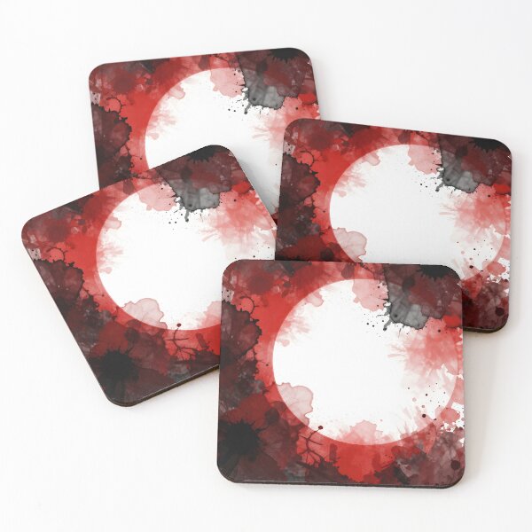 Item preview, Vibrant Black and Red Ink Splatter Background Crescent Shape designed and sold by SparroCreative.
