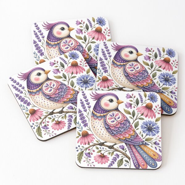 Item preview, Colorful Folk Bird designed and sold by PetalGarden.