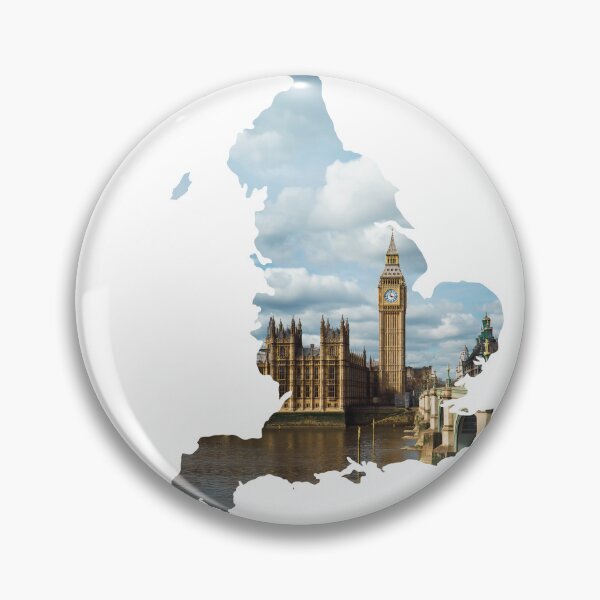 Artikelvorschau, Englandkarte Big Ben Elizabeth Tower Houses of Parliament Silhouette entworfen und verkauft von Maroan93.