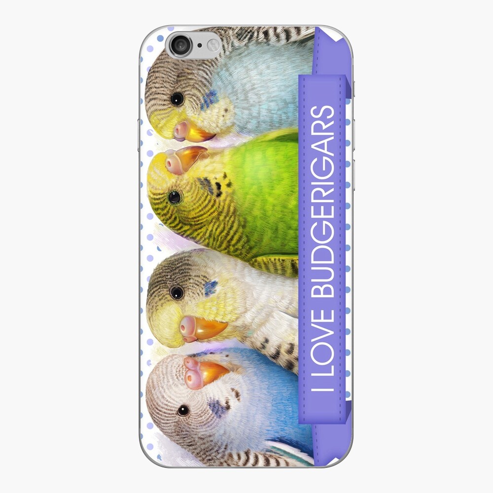 I Love Budgerigars Realistic Painting iPhone Skin