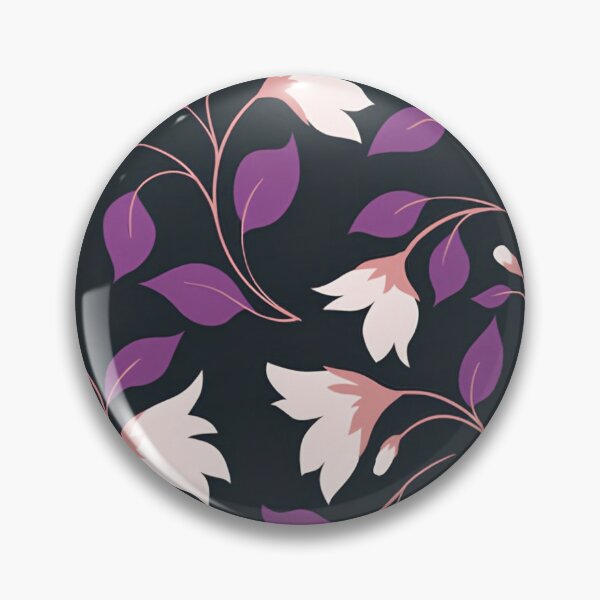 Item preview, Dark Floral Purple Leaves & Pink Flowers Botanical Pattern designed and sold by LYAN-STORE.