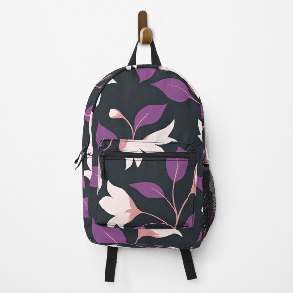 Item preview, Dark Floral Purple Leaves & Pink Flowers Botanical Pattern designed and sold by LYAN-STORE.