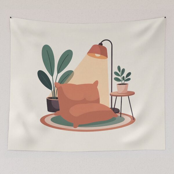 Item preview,  Cozy Floor Cushion Corner Wall Art designed and sold by TrendMorphic.