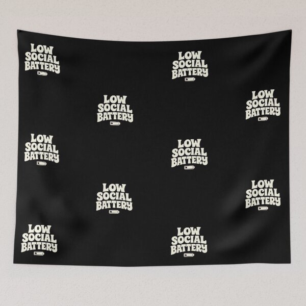 Item preview, Low Social Battery Funny Introvert Quote Retro Typography Design designed and sold by Nawi32.