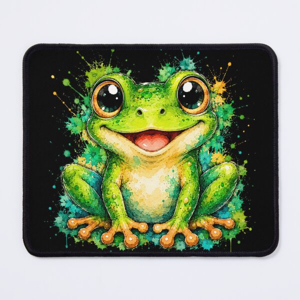 Item preview, Kawaii Tree Frog Watercolor Art – Cute Colorful Animal Illustration designed and sold by ColorSplash123.