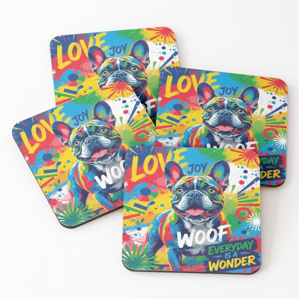 Item preview, Love Joy Woof – Colorful French Bulldog Pop Art designed and sold by cipoprimo.