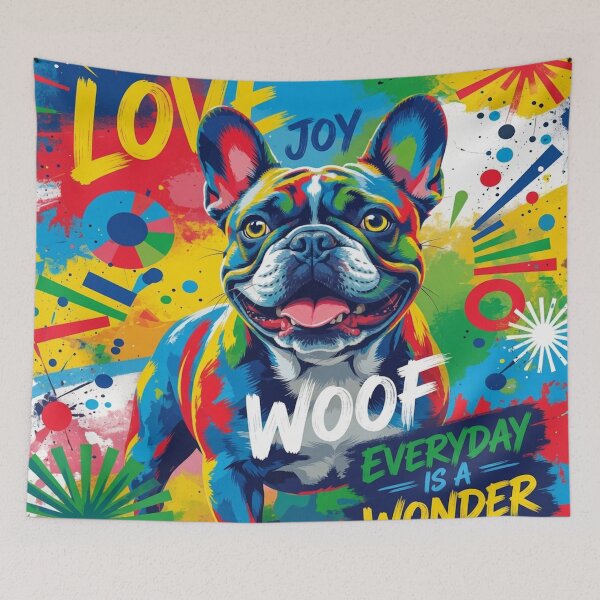 Item preview, Love Joy Woof – Colorful French Bulldog Pop Art designed and sold by cipoprimo.