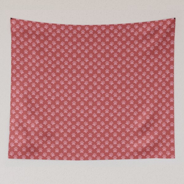 Item preview, XSmall Rustic Folk Paw Print Pattern Crimson Blush designed and sold by DColourMuse.