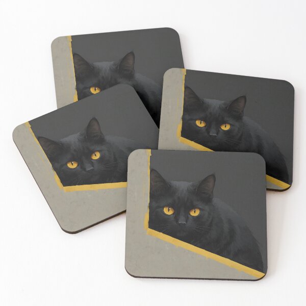 Item preview, Shadow Cat with Glowing Golden Eyes designed and sold by KiraChie.