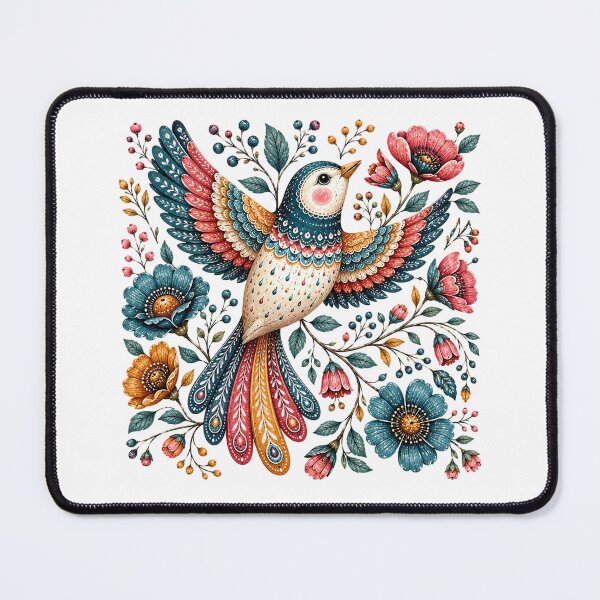 Item preview, Colorful Nordic Floral Bird Illustration designed and sold by PetalGarden.