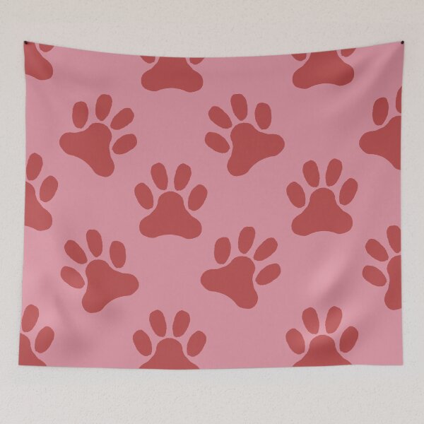 Item preview, Large  Blush Pink Rustic Paw Print Pattern Design designed and sold by DColourMuse.