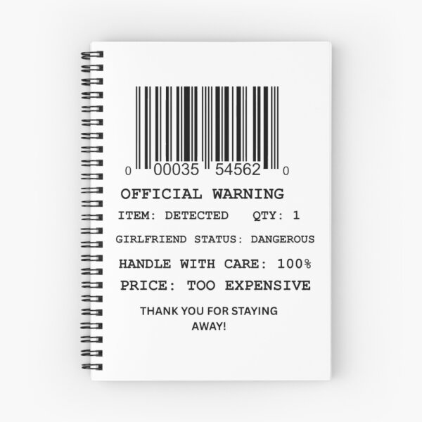 Item preview, Funny Girlfriend Barcode Receipt Warning designed and sold by Mittal-Designs.