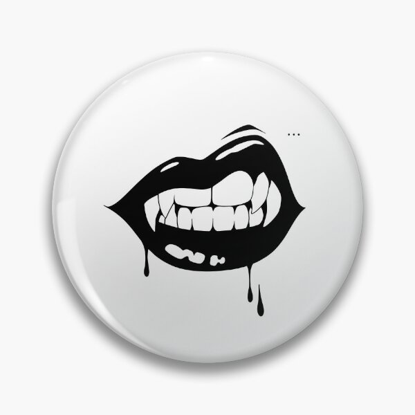 Item preview, Dripping Vampire Lips with Sharp Fangs Black and White Vector designed and sold by ahmaid.