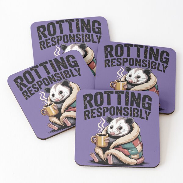 Item preview, Rotting Responsibly Cute Opossum Cozy Coffee Shirt designed and sold by Raw Tigers.