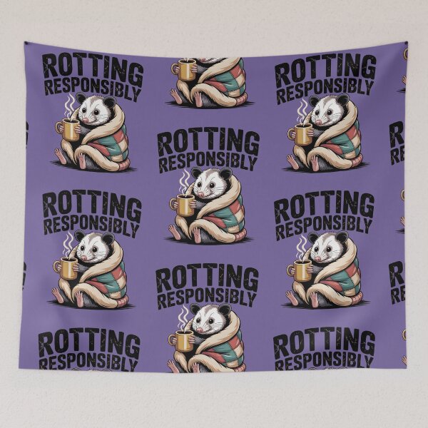 Item preview, Rotting Responsibly Cute Opossum Cozy Coffee Shirt designed and sold by Raw Tigers.
